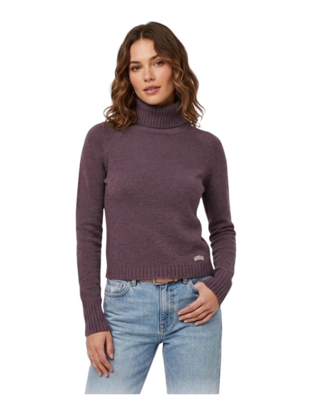 Diesel Wool Blend Turtleneck Sweater Sz S Purple Cozy Luxury Granola Y2K Italy